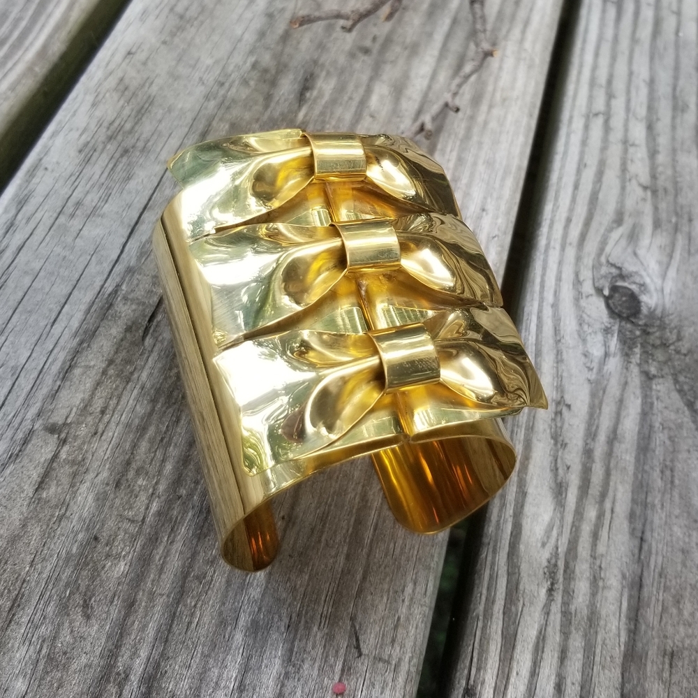 Bow bangle brass cuff bracelet sample sale